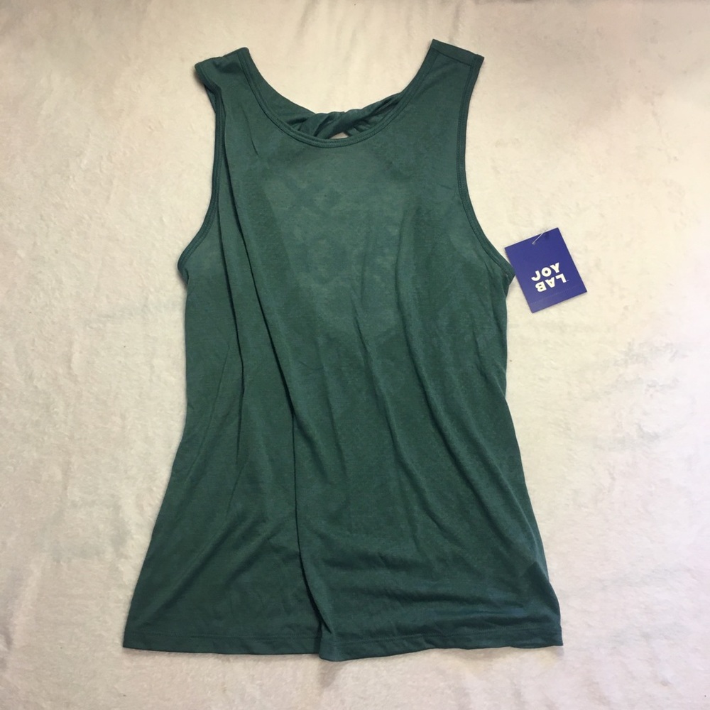 JoyLab Tank Top Womens Small Seaweed Green NWT Twist‎ Back Activewear 309021552